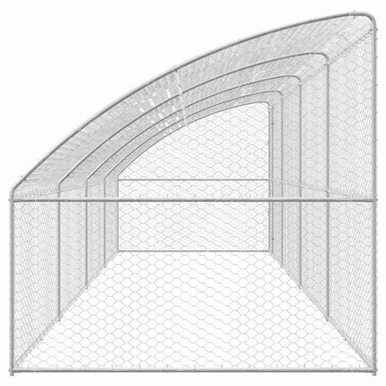 Hundbur med lagring 4 pcs Silver 8 x 2 x 2 m Galvaniserat stål