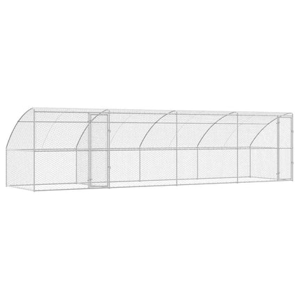 Hundbur med lagring 4 pcs Silver 8 x 2 x 2 m Galvaniserat stål