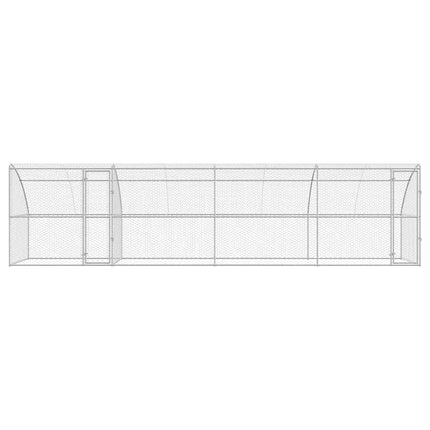 Hundbur med lagring 4 pcs Silver 8 x 2 x 2 m Galvaniserat stål