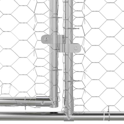 Hundbur med lagring Silver 2 x 2 x 2 m Galvaniserat stål