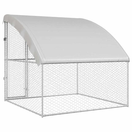 Hundbur med lagring Silver 2 x 2 x 2 m Galvaniserat stål