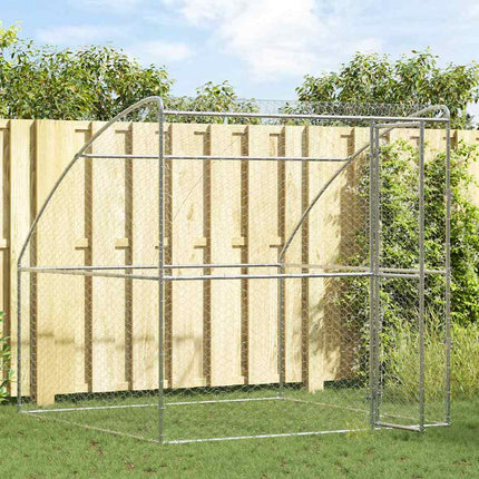 Hundbur med lagring Silver 2 x 2 x 2 m Galvaniserat stål