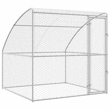 Hundbur med lagring Silver 2 x 2 x 2 m Galvaniserat stål