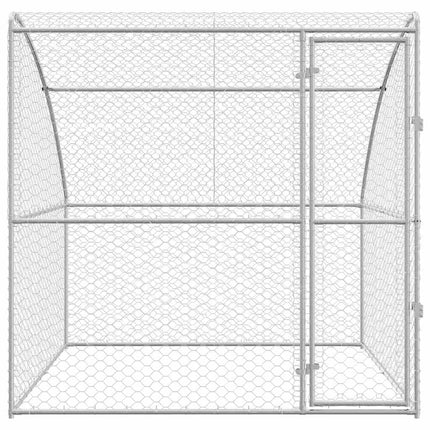 Hundbur med lagring Silver 2 x 2 x 2 m Galvaniserat stål