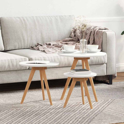Kaffeebord 3 pcs Brun Massivt Valnötsträ