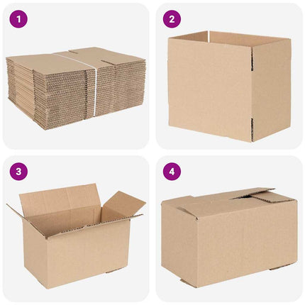 Vikbar låda 50 pcs Naturfärg 24 x 13 x 13 cm Kartong