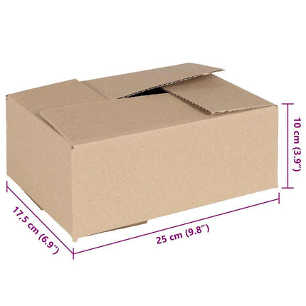 Vikbar låda 50 pcs Naturfärg 25 x 17,5 x 10 cm Kartong