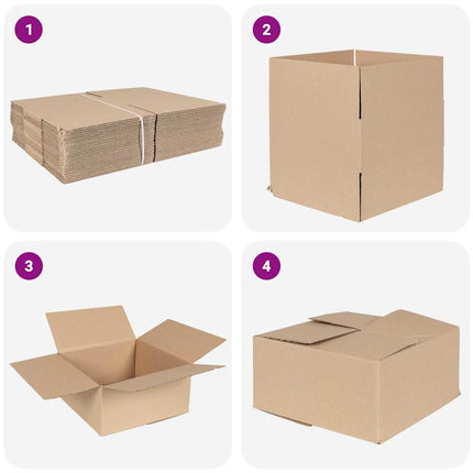 Vikbar låda 50 pcs Naturfärg 30 x 30 x 15 cm Kartong