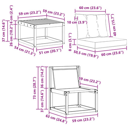 Utomhussoffset med kudde 6 pcs Naturlig och Beige