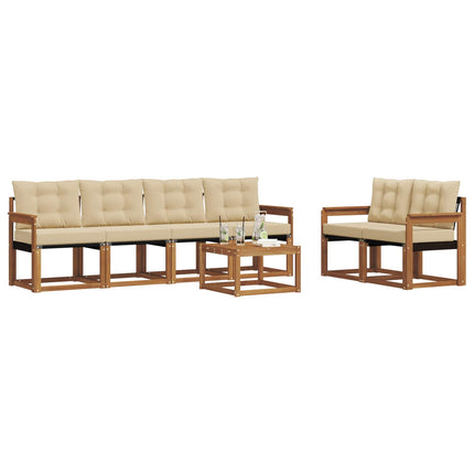 Utomhussoffset 7 st Naturlig och Beige