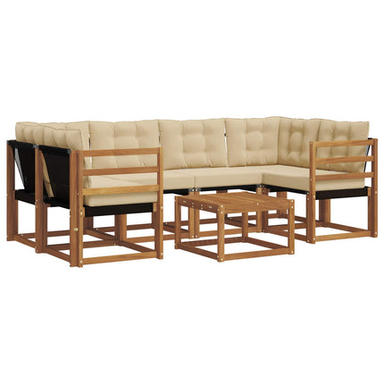 Utomhussoffset 7 st Naturlig och Beige