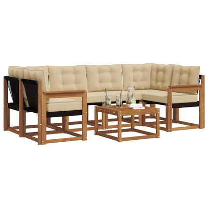 Utomhussoffset 7 st Naturlig och Beige