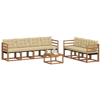 Utomhussoffset med kudde 8 pcs Naturlig och Beige