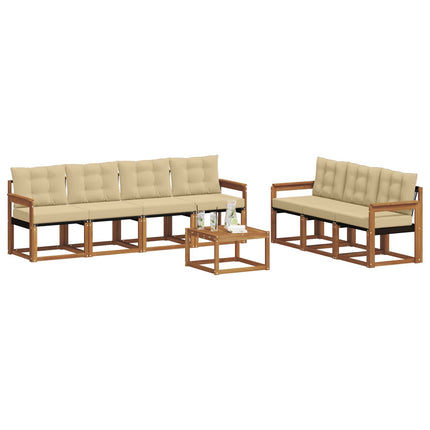 Utomhussoffset med kudde 8 pcs Naturlig och Beige