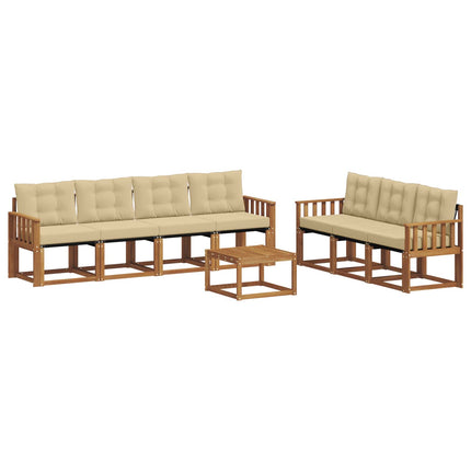 Utomhussoffset med kudde 8 pcs Naturlig och Beige