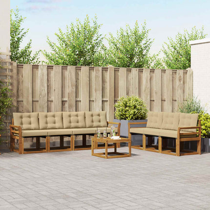 Utomhussoffset med kudde 8 pcs Naturlig och Beige