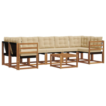 Utomhussoffset med kudde 8 pcs Naturlig och Beige