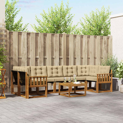 Utomhussoffset med kudde 8 pcs Naturlig och Beige