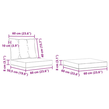 Utomhussoffset med kudde 4 pcs Naturlig och svart