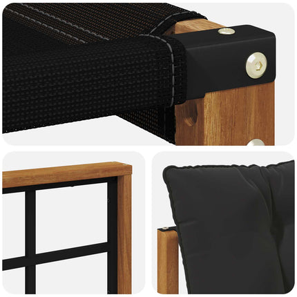 Utomhussoffset med kudde 5 pcs Naturlig och svart