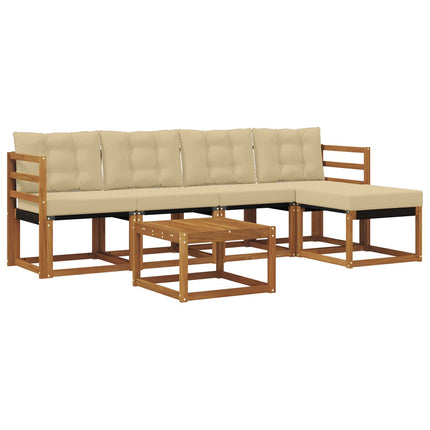 Utomhussoffset 6 st Naturlig och Beige