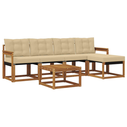 Utomhussoffset 6 st Naturlig och Beige
