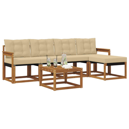 Utomhussoffset 6 st Naturlig och Beige