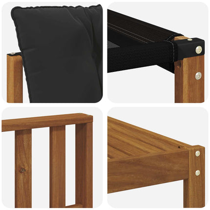 Utomhussoffset med kudde 6 pcs Naturlig och svart