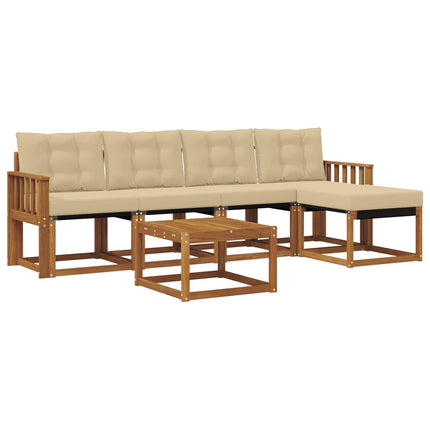 Utomhussoffset 6 st Naturlig och Beige