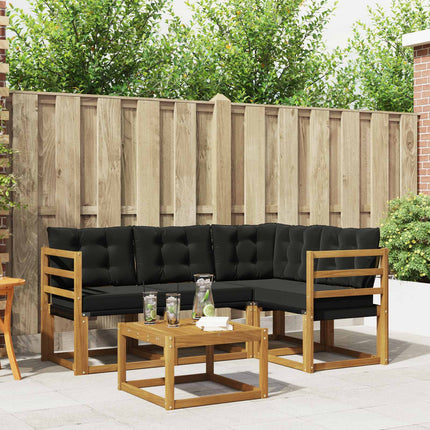 Utomhussoffset 5 pcs Naturlig och svart