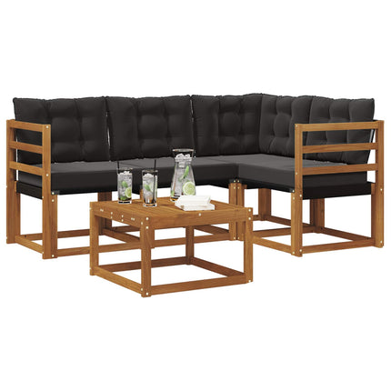 Utomhussoffset 5 pcs Naturlig och svart