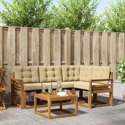Utomhussoffset med kudde 5 pcs Naturlig och Beige