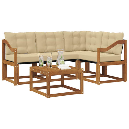 Utomhussoffset med kudde 5 pcs Naturlig och Beige