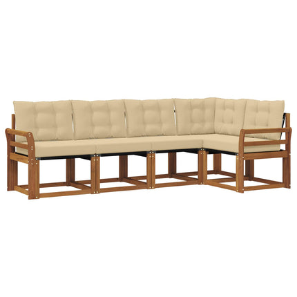 Utomhussoffset med kudde 5 pcs Naturlig och Beige