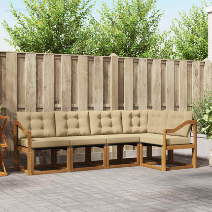 Utomhussoffset med kudde 5 pcs Naturlig och Beige