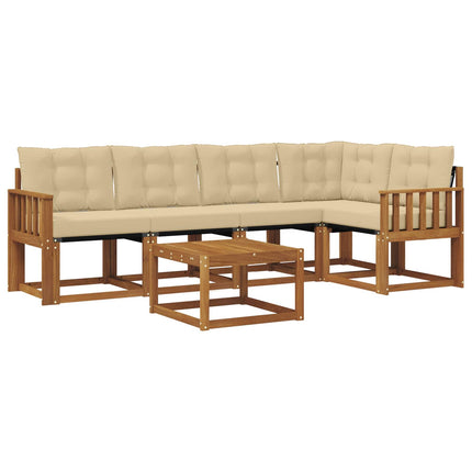 Utomhussoffset 6 st Naturlig och Beige