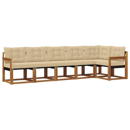 Utomhussoffset 6 st Naturlig och Beige