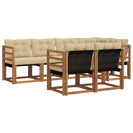 Utomhussoffset med kudde 7 pcs Naturlig och Beige