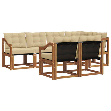 Utomhussoffset med kudde 7 pcs Naturlig och Beige
