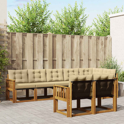 Utomhussoffset med kudde 8 pcs Naturlig och Beige