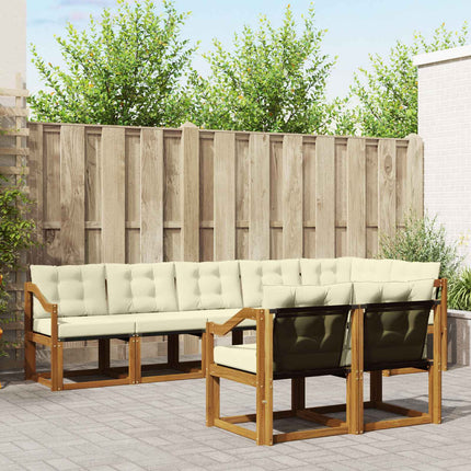 Utomhussoffset med kudde 8 pcs Naturlig och Grädde
