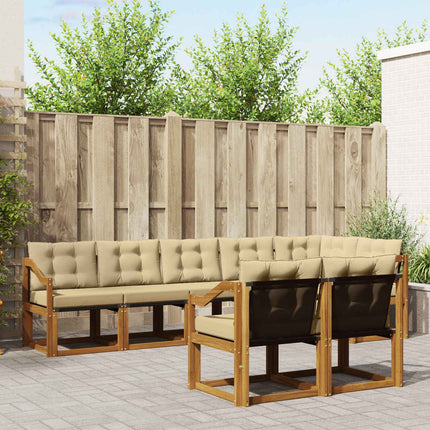 Utomhussoffset med kudde 8 pcs Naturlig och Beige