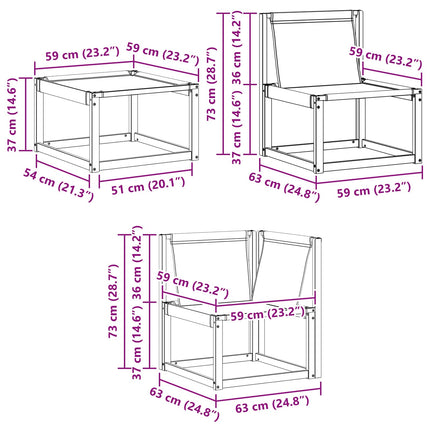 Utomhussoffset med kudde 6 pcs Naturlig och svart