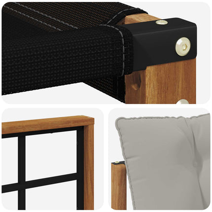 Utomhussoffset med kudde 6 pcs Naturlig och Ljus Grå