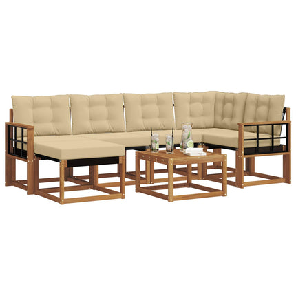 Utomhussoffset 7 st Naturlig och Beige