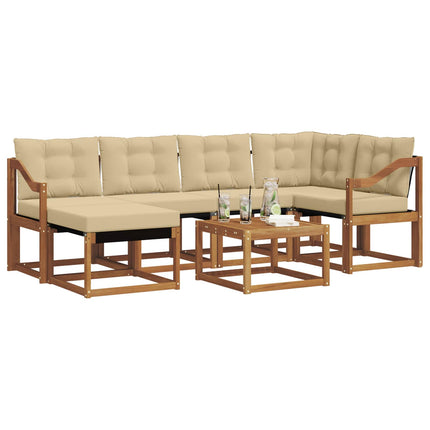 Utomhussoffset 7 st Naturlig och Beige