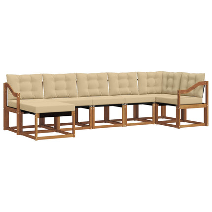 Utomhussoffset med kudde 7 pcs Naturlig och Beige