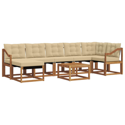 Utomhussoffset med kudde 8 pcs Naturlig och Beige