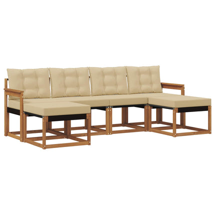 Utomhussoffset 6 st Naturlig och Beige