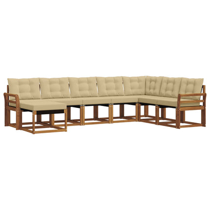Utomhussoffset med kudde 8 pcs Naturlig och Beige